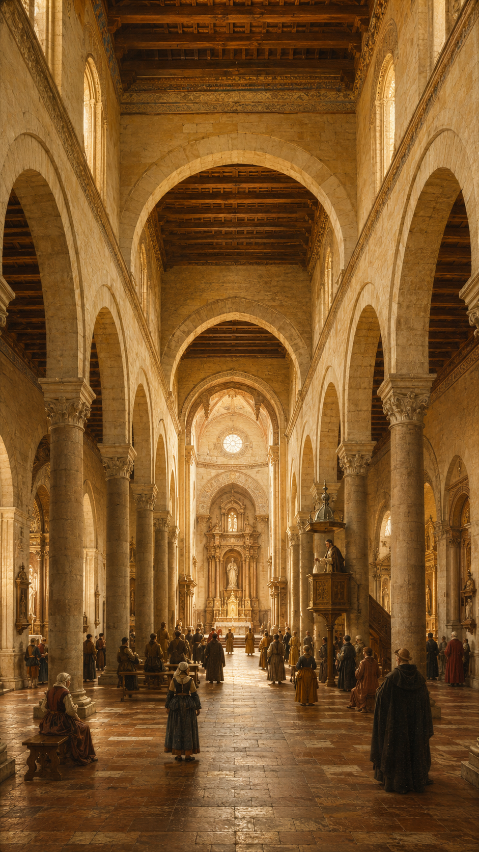Planta de tres naves · Arcos de medio punto